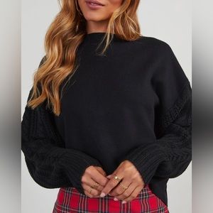 NWT Vici Luke Contrast Cable Knit Sweater